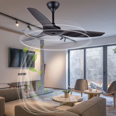 ABS Blade Αμερικάνικοι ανεμιστήρες οροφής σαλόνι μαύρος 52 ιντσών ανεμιστήρας οροφής