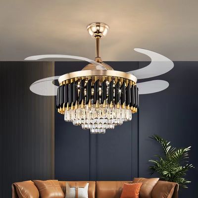52 ιντσών LED 20W σύγχρονος συρρικνώσιμος DC κινητήρας ανεμιστήρας οροφής με φως