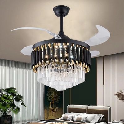 52 ιντσών LED 20W σύγχρονος συρρικνώσιμος DC κινητήρας ανεμιστήρας οροφής με φως