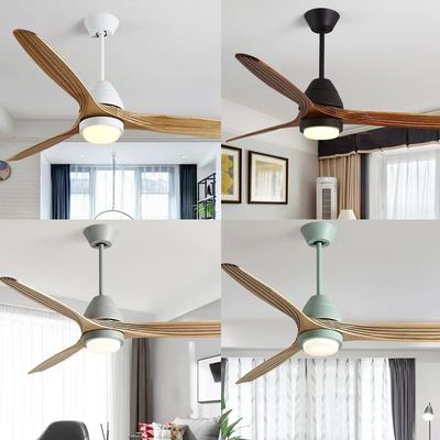 52 ιντσών LED 3 Blade ξύλινος ανεμιστήρας οροφής DC Motor Light ξύλινος ανεμιστήρας οροφής